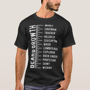 Men's Beard Growth Chart Measurement Bearded cygnu T-Shirt