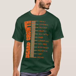 Mens Beard Growth Size Chart Mens Facial Hair Funn T-Shirt