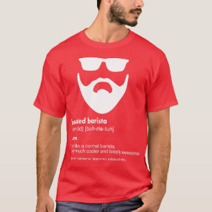 Mens Bearded Barista Funny Barista Beard Joke Bar T-Shirt