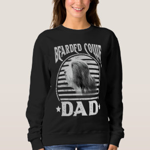 Mens Bearded Collie Dad Retro Happy Fathers Day Sweatshirt