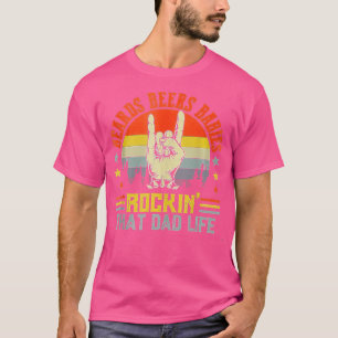 Mens Beards Beers Babies Rockin hat Dad Life Fathe T-Shirt