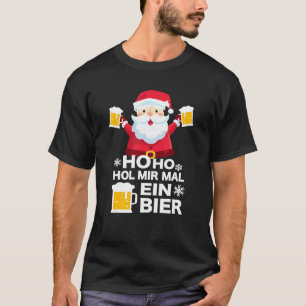Mens Beer Advent Calendar Santa Claus Beer Mug Bee T-Shirt
