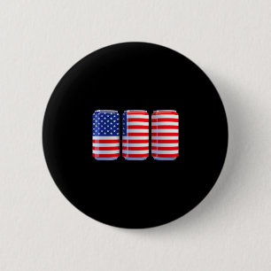 Mens beer american flag  6 cm round badge