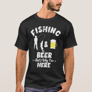 Mens Beer Fishing Fisherman - Angler Fish Hook Bee T-Shirt