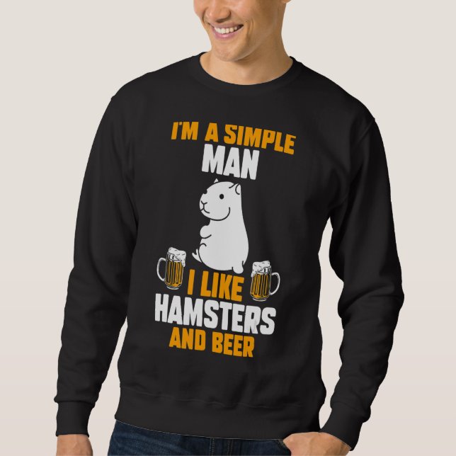 Mens Beer Hamster Sweatshirt (Front)