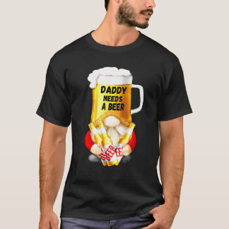 Mens Beer Mug Gnome Tee For Dad Gardener - Daddy N