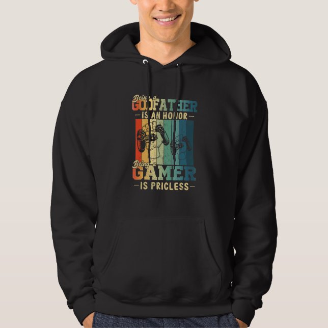 Mens Being Godfather Is Priceless Gamer Godfather  Hoodie (Front)