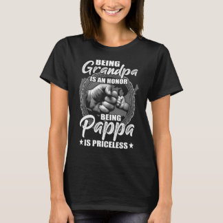 Mens Being Grandpa Is An Honour Being Pappa Is Pri T-Shirt
