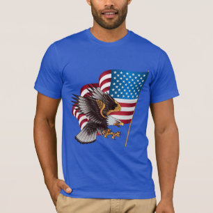 Mens Bella Canvas T-Shirt-Eagle and Flag T-Shirt