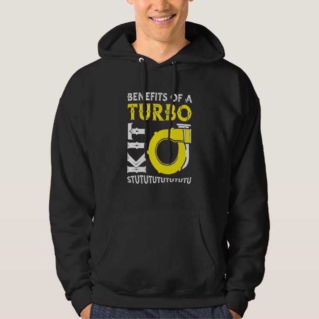 Mens Benefits Of A Turbo Kit  Turbo Charger Car Tu Hoodie (Front)