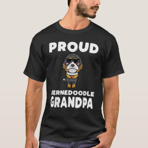 Mens Bernedoodle Dog With Sunglasses T-Shirt