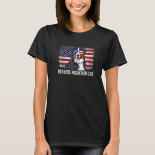 Mens  Bernese Mountain Dad American Flag Father's  T-Shirt