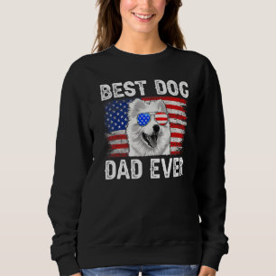 Mens Best American Eskimo Dad Ever American Flag 4 Sweatshirt