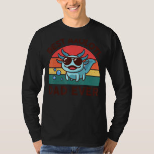 Mens Best Axolotl Dad Ever Amphibian Blue Salamand T-Shirt
