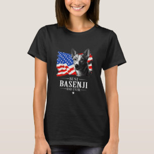 Mens Best Basenji Dad Ever American Flag Father s T-Shirt