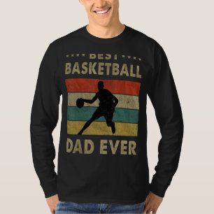 Mens Best Basketball Dad Ever Vintage Basketball F T-Shirt