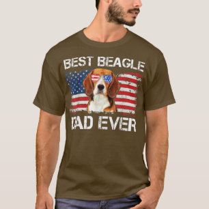 Mens Best Beagle Dad Ever American Flag Fathers Da T-Shirt