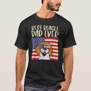 Mens Best Beagle Dad Ever Flag Patriotic Dog Fath T-Shirt