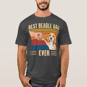 Mens Best Beagle Dad Ever Vintage Fist Bump Funny T-Shirt