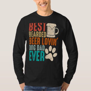 Mens Best Bearded Beer Lovin Dog Dad Vintage T-Shirt