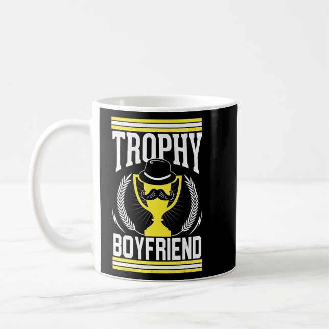 Mens Best Bearded Boyfriend Trophy Moustache 1  Coffee Mug (Left)