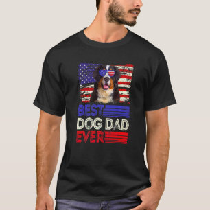 Mens Best Bernese Mountain Dad Ever American Flag T-Shirt
