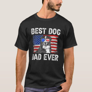 Mens Best Bernese Mountain Dad Ever American Flag T-Shirt