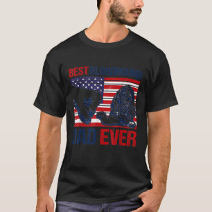 Mens Best Bloodhound Dad Ever American Flag T-Shirt