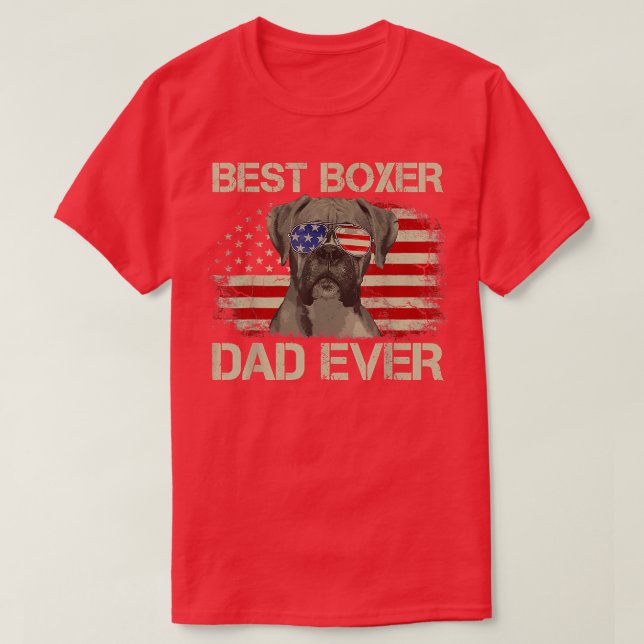 Mens Best Boer Dad Ever T Dog Lover American Flag  T-Shirt (Design Front)