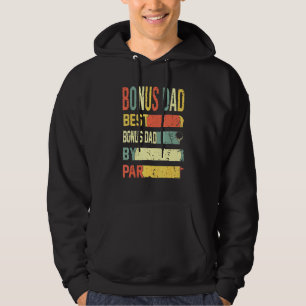 Mens Best Bonus Dad By Par Fathers Day Vintage Bon Hoodie