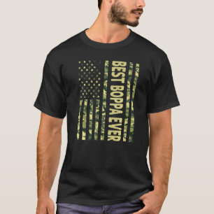 Mens Best Boppa Ever Us American Flag Grandpa Fat T-Shirt