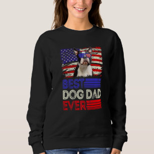 Mens Best Boston Terrier Dad Ever American Flag Pa Sweatshirt