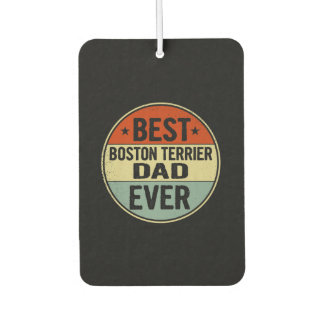 Mens Best Boston Terrier Dad Ever Retro Style Cool Car Air Freshener