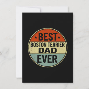 Mens Best Boston Terrier Dad Ever Retro Style Cool Thank You Card