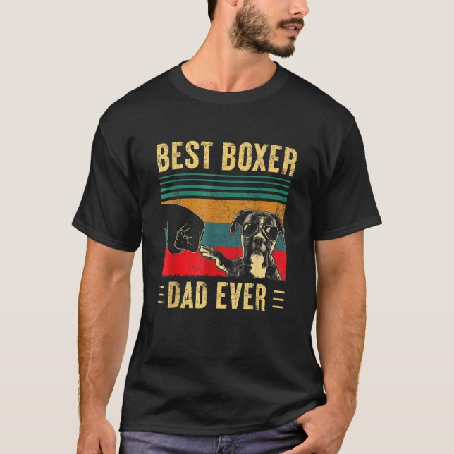 Mens Best Boxer Dad Ever   Boxer Dog Dad Fathers D T-Shirt (Front)