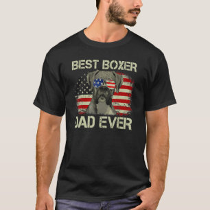 Mens Best Boxer Dad Ever   Dog   American Flag T-Shirt