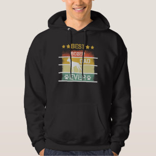 Mens Best Boxer Dad Ever Retro Vintage Dog Hoodie