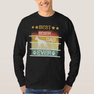 Mens Best Boxer Dad Ever Retro Vintage Dog T-Shirt