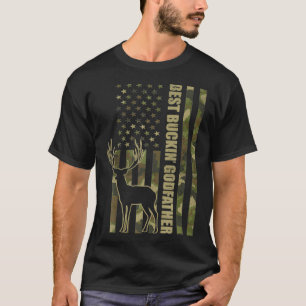 Mens Best Buckin' Godfather Funny Deer Hunter Camo T-Shirt
