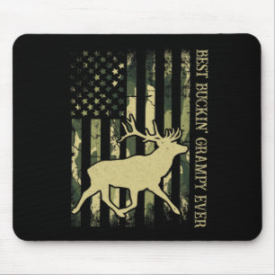 Mens Best Buckin' Grampy Ever Camo American Flag D Mouse Mat
