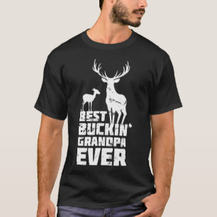 Mens Best Buckin Grandpa Deer Buck Hunting T-Shirt