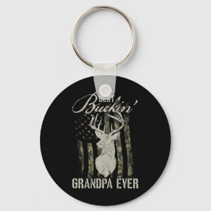 Mens Best Buckin' Grandpa Ever Hunter Camouflage C Key Ring
