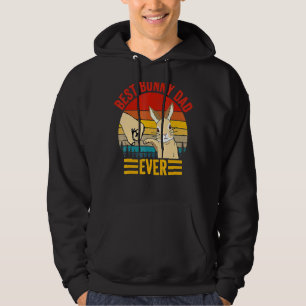 Mens Best Bunny Dad Ever Vintage Rabbit Father Da Hoodie