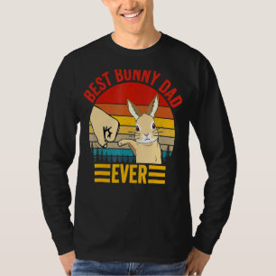 Mens Best Bunny Dad Ever Vintage Rabbit Father Da T-Shirt