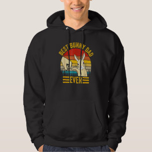 Mens Best Bunny Dad Ever Vintage Rabbit Father Pet Hoodie