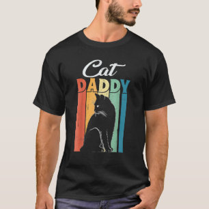 Mens Best Cat Dad Daddy Ever Cat Vintage Fathers T-Shirt