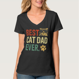 Mens Best Cat Dad Ever Cool Cat Daddy Father's Day T-Shirt