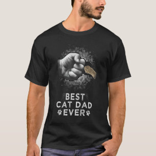 Mens Best Cat Dad Ever Father & Kitten Paw Fist Bu T-Shirt