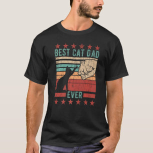 Mens Best Cat Dad Ever  Fathers Day Retro Sunset D T-Shirt