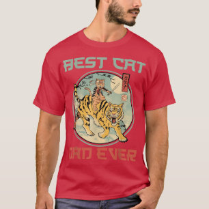 Mens Best Cat Dad Ever Japanese Sabertooth Catana T-Shirt